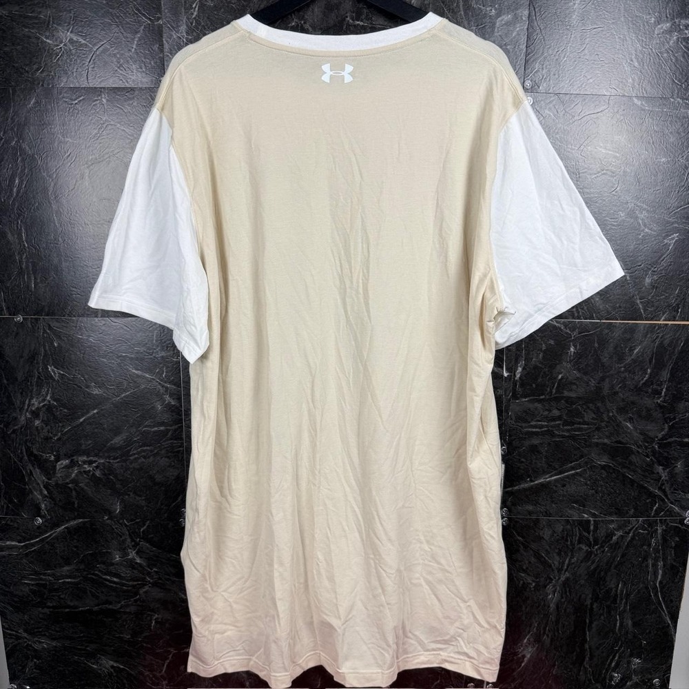 Under Armour Beige Heat Tech Retro Sportswear Train Shirt 3XL - Picture 2 of 5